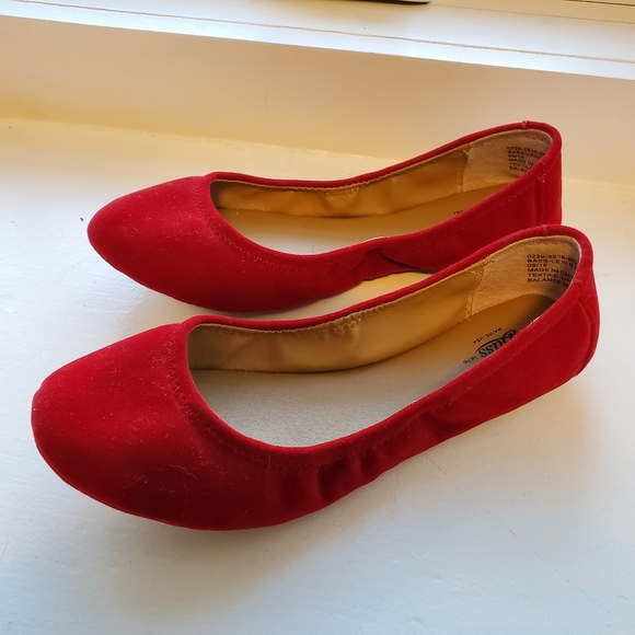 Bass Red Velvet Ballet Flat Size 6.5 - Picture 2 of 5